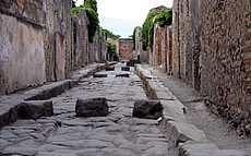 A paved street in Pompeii